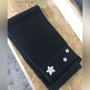 NEW Rebecca Minkoff Black Scarf with White Star Accents